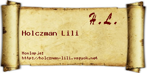Holczman Lili névjegykártya